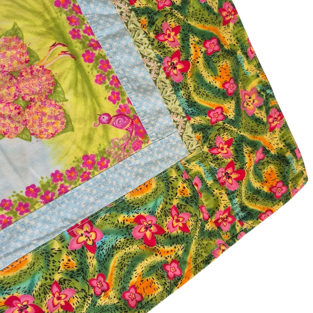 Handmade Quilt 85 X 50 Floral Garden Ladies